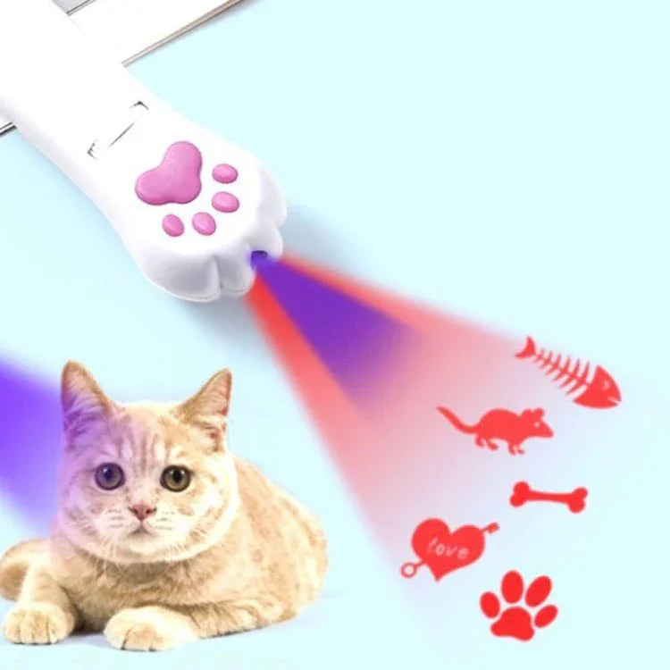 Pet Projection Toy USB Rechargeable LED Pattern Projector Cat Teaser Interactive Toys - Trustpick