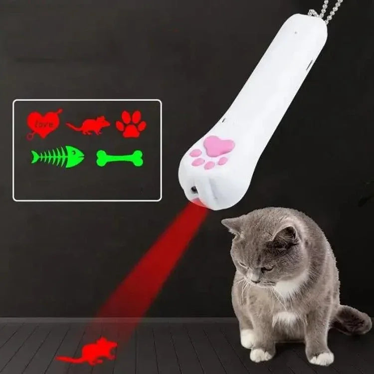 Pet Projection Toy USB Rechargeable LED Pattern Projector Cat Teaser Interactive Toys - Trustpick