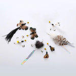Simulated Insect Feather Cat Teaser Replacement Head Cats Self - Help Toy Bell - Trustpick